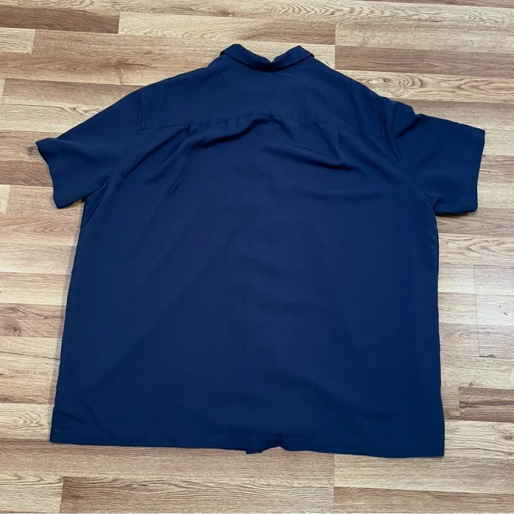 Men’s Island Passport Blue Short Sleeve Button Down Size XXL Chest Pocket EUC